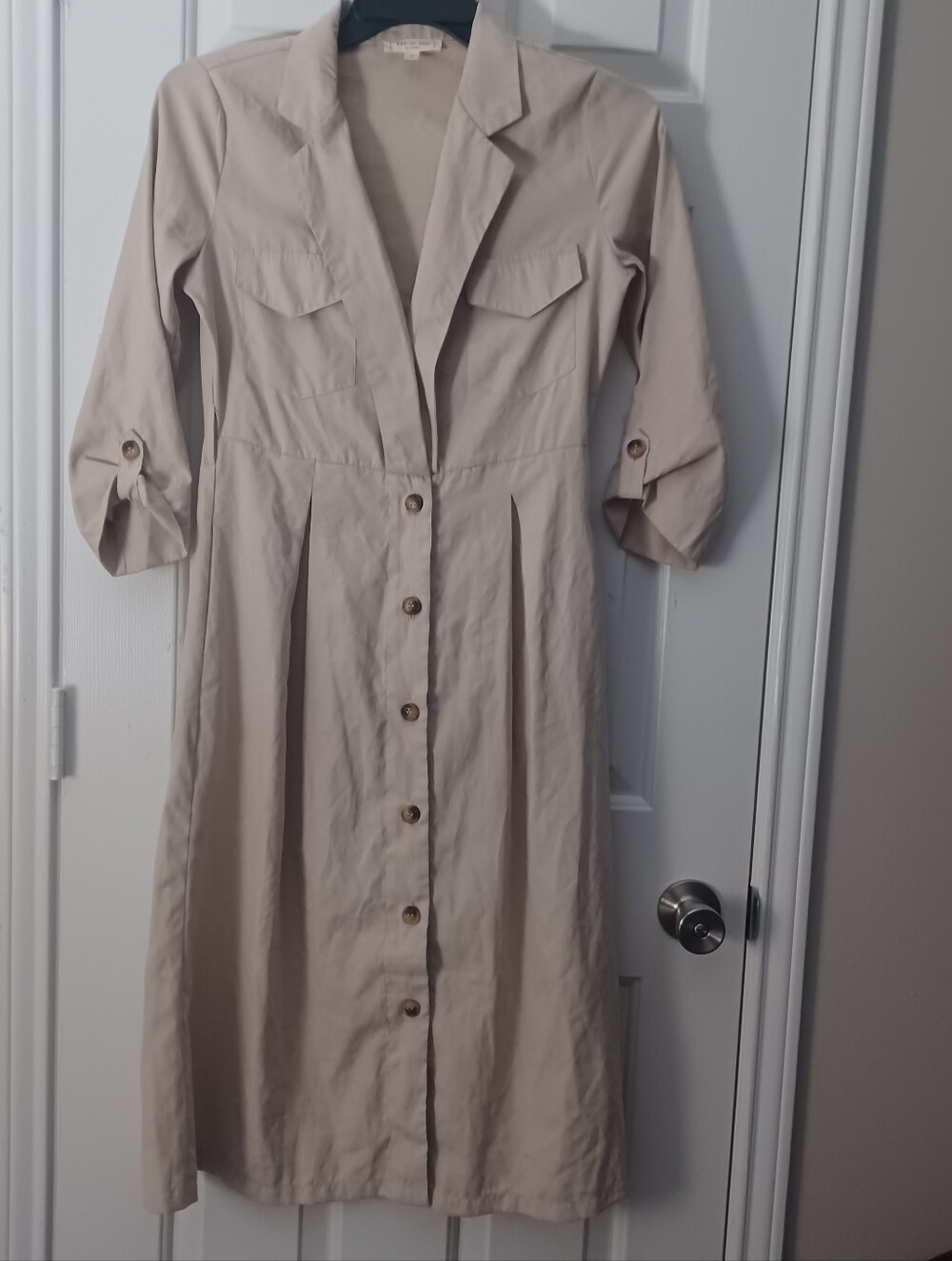 Blu Pepper Khaki Trench Dress Sz S